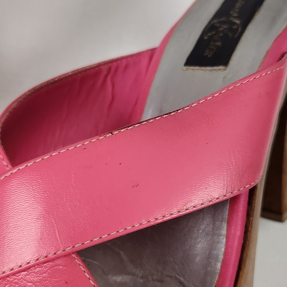 Vintage 70s Barbie Pink Wooden Heels